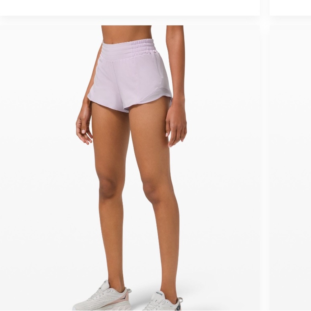 Women’s Athletic Shorts - Lavender High-Waist Running Shorts